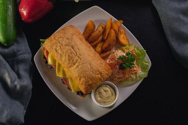 Turkey-Ham, Tomato and Dutch Gouda Sandwich