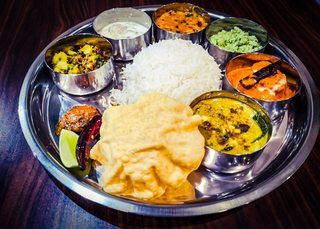 Masala Thali With Rice and gulab jamun