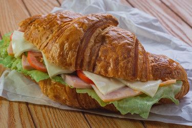 Cold meat croissant sandwich