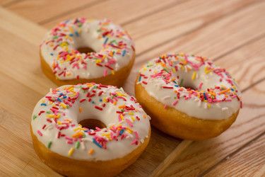 White chocolate doughnut with sprinkle